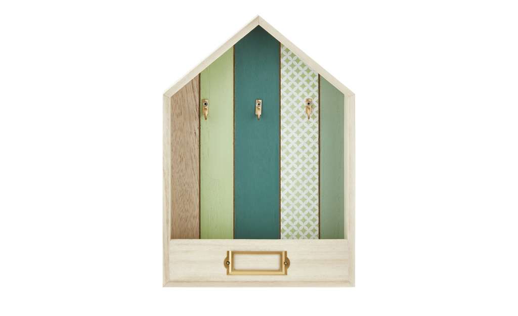 Schlüsselkasten ¦ grün ¦ MDF, Metall, Paulownia ¦ Maße (cm): B: 24 H: 34 T: 6 Aufbewahrung > Schlüsselkästen - Höffner