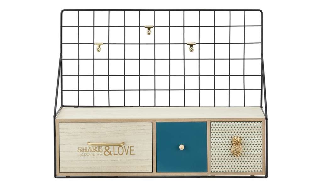 Mini-Wandregal ¦ holzfarben ¦ Maße (cm): B: 50 H: 38 T: 15,5 Regale > Bücherregale - Höffner