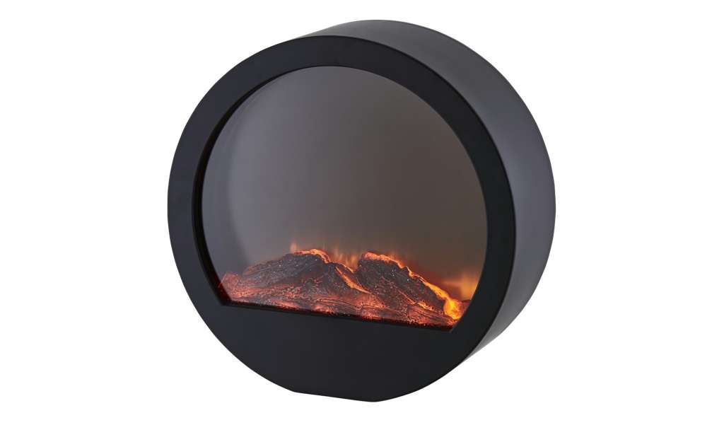 LED-Kamin-Laterne ¦ schwarz ¦ Kunststoff, Metall ¦ Maße (cm): T: 13 Ø: [35.5] Lampen & Leuchten > Innenleuchten > Lichterketten & Dekoleuchten - Höffner