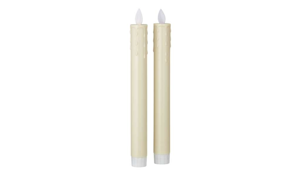 LED Stabkerzen, 2er-Set ¦ creme ¦ Metall, Kunststoff ¦ Maße (cm): H: 21,5 Dekoration > Kerzen & Lichter - Höffner