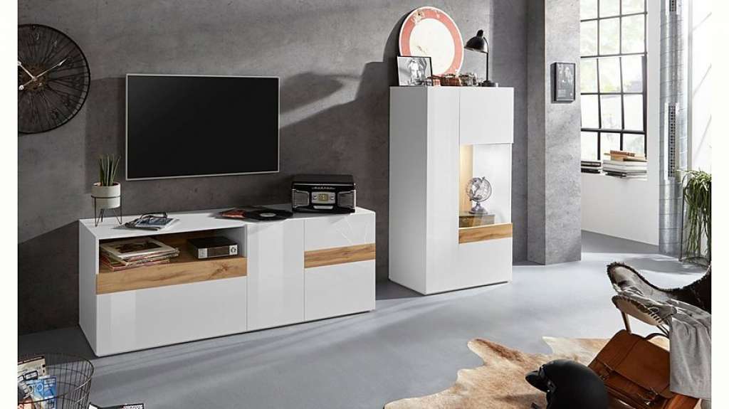 TRENDMANUFAKTUR Wohnwand »SILKE LIGHT«, (Set, 2-tlg)