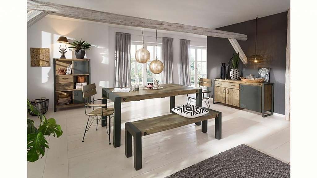 Quadrato Highboard »Mirage« mit Metallschrauben als Dekorationselement, im Industrial-Style, Breite 90 cm