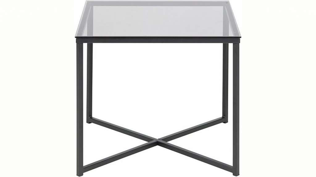 andas Couchtisch »Conrad« mit schönem, schwarzen Metallgestell und eckiger Glastischplatte, Breite 50 cm
