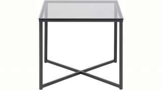 andas Couchtisch »Conrad« mit schönem, schwarzen Metallgestell und eckiger Glastischplatte, Breite 50 cm