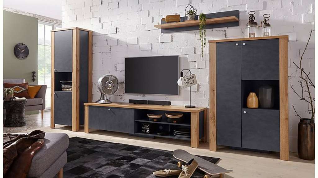 TRENDMANUFAKTUR Wohnwand, (Set, 4-tlg)