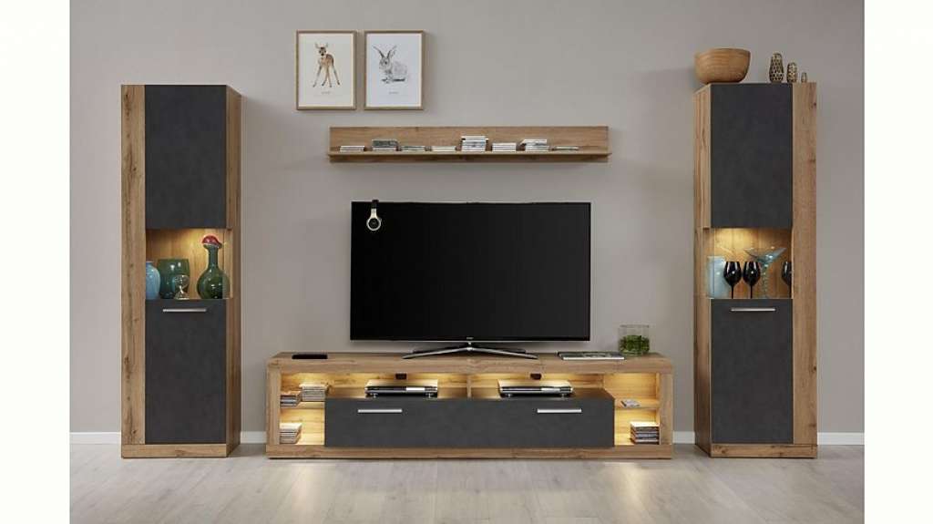 trendteam Wohnwand »Rock«, (Set, 4-tlg)