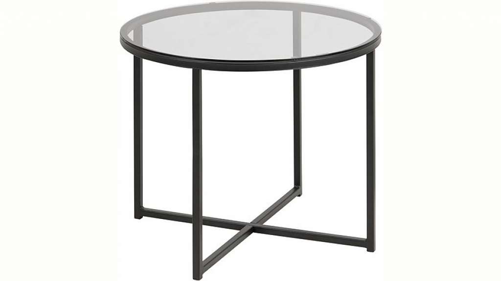 andas Couchtisch »Conrad« mit einer Tischplatte aus gebeiztem Rauchglas, pulverbeschichtetes Metallgestell