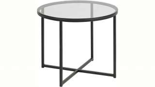 andas Couchtisch »Conrad« mit einer Tischplatte aus gebeiztem Rauchglas, pulverbeschichtetes Metallgestell