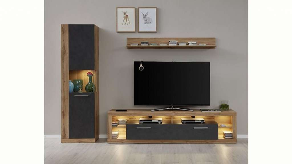 trendteam Wohnwand »Rock«, (Set, 3-tlg)