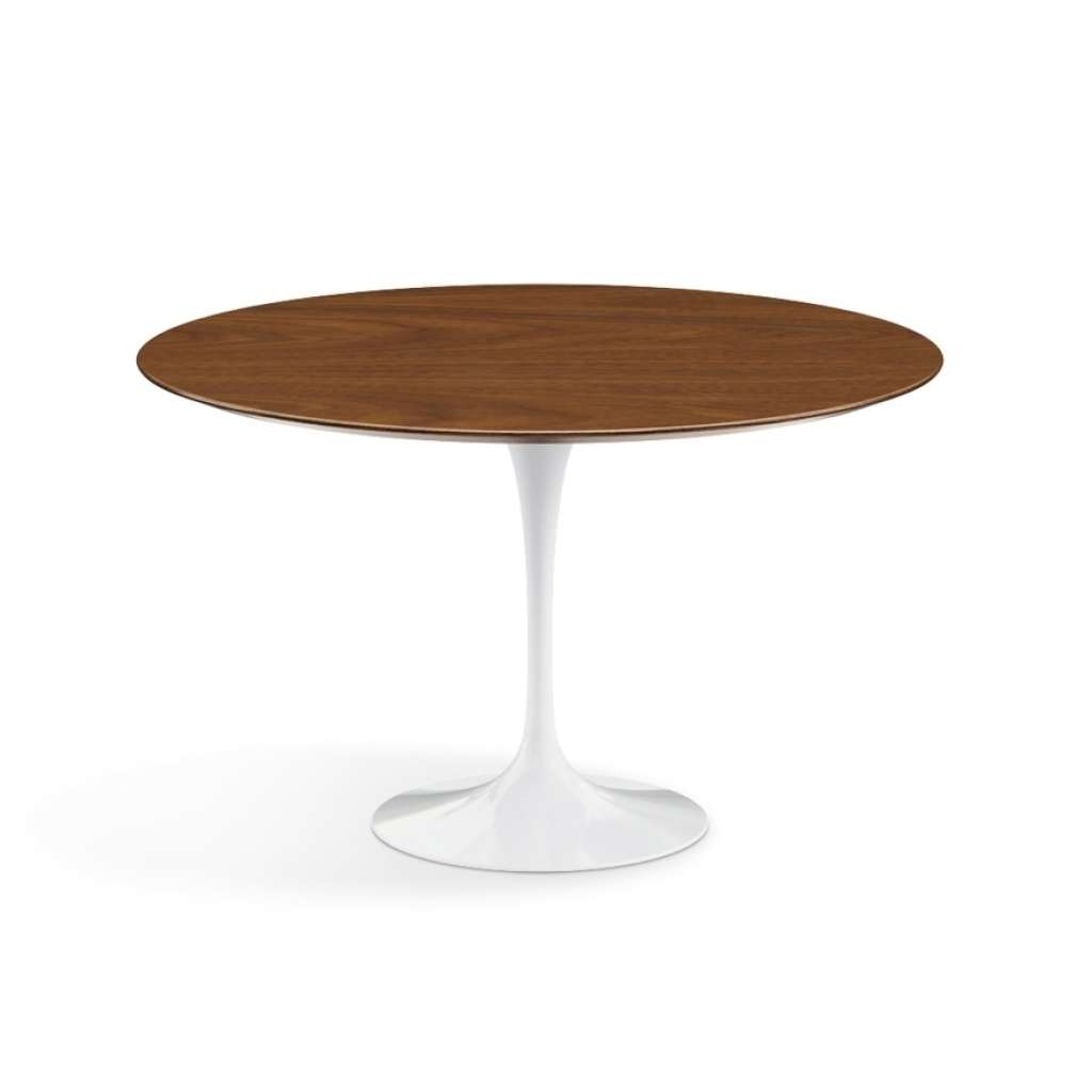 Knoll International - Saarinen Esstisch - rund 120 Ø - Walnuss Furnier - Säulenfuß weiß - indoor