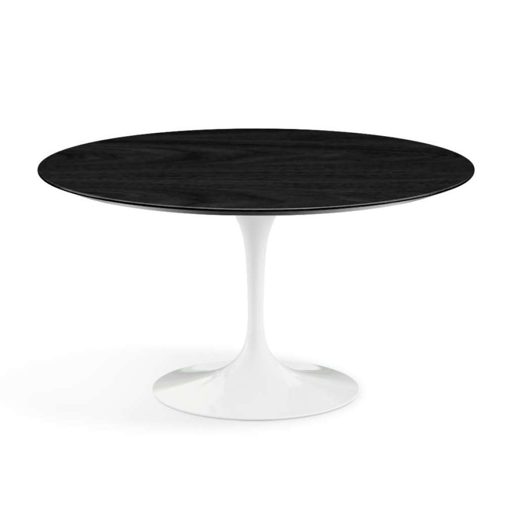 Knoll International - Saarinen Esstisch - rund 137 Ø - ebonisiertes Eichen Furnier - Säulenfuß weiß - indoor
