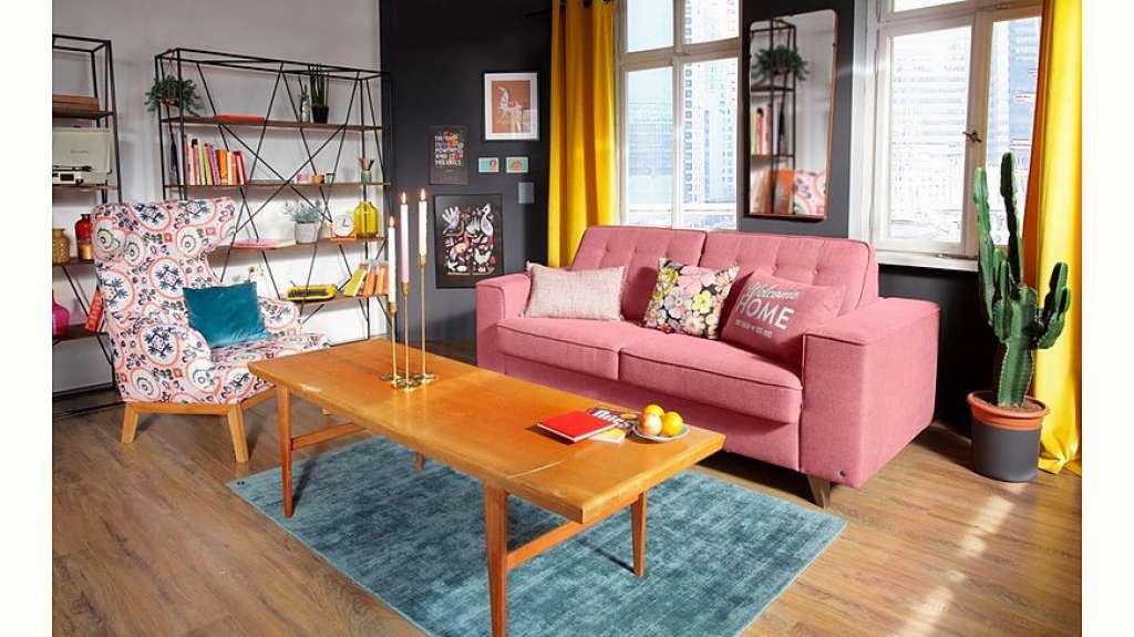 TOM TAILOR Schlafsofa »NORDIC SLEEP«, Füße Nussbaum, Breite 192 cm, Matratzenbreite 123 cm