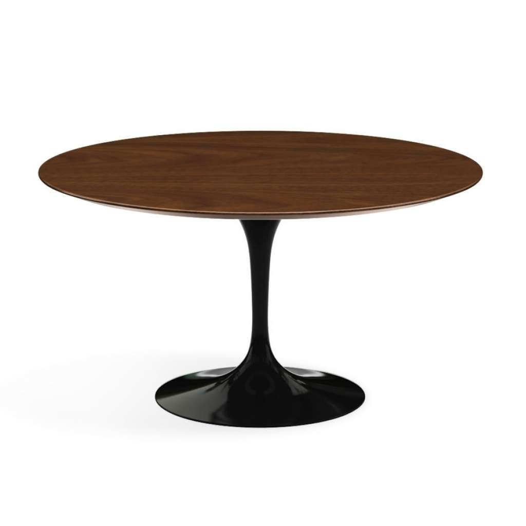 Knoll International - Saarinen Esstisch - rund 137 Ø - Walnuss Furnier - Säulenfuß schwarz - indoor