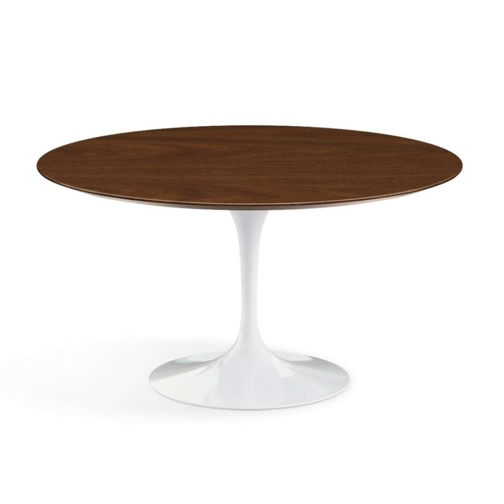 Knoll International - Saarinen Esstisch - rund 137 Ø - Walnuss Furnier - Säulenfuß weiß - indoor