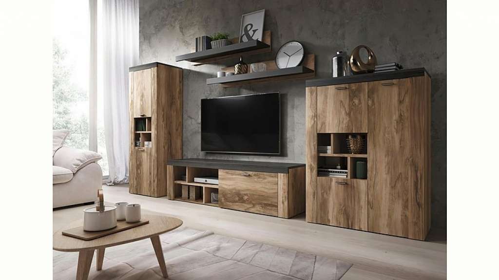 TRENDMANUFAKTUR Wohnwand, (Set, 5-tlg)