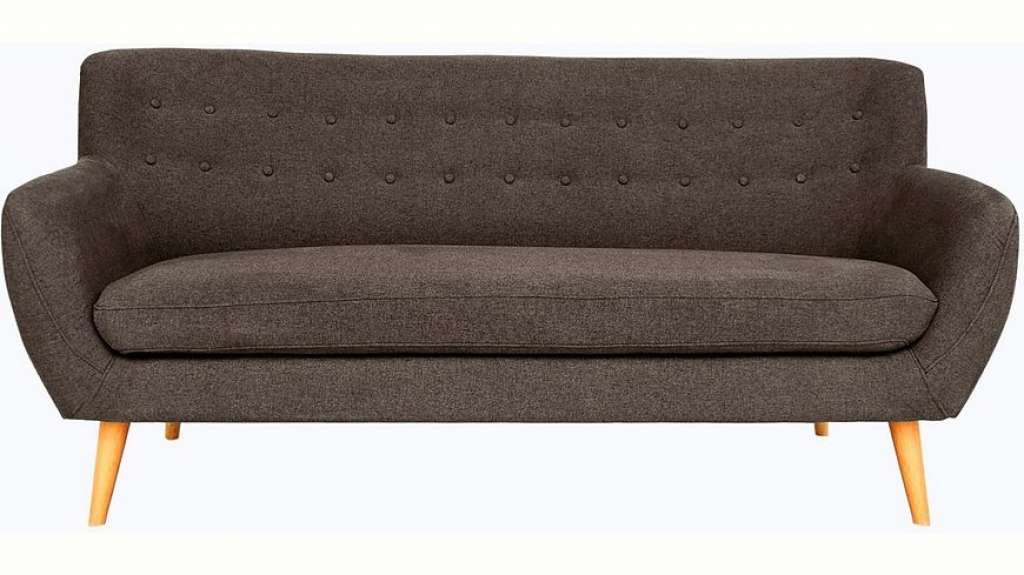 Home affaire 3-Sitzer »Noris«, mit Zierknopfheftung im Rücken, skandinavischer Stil, Holzfüße