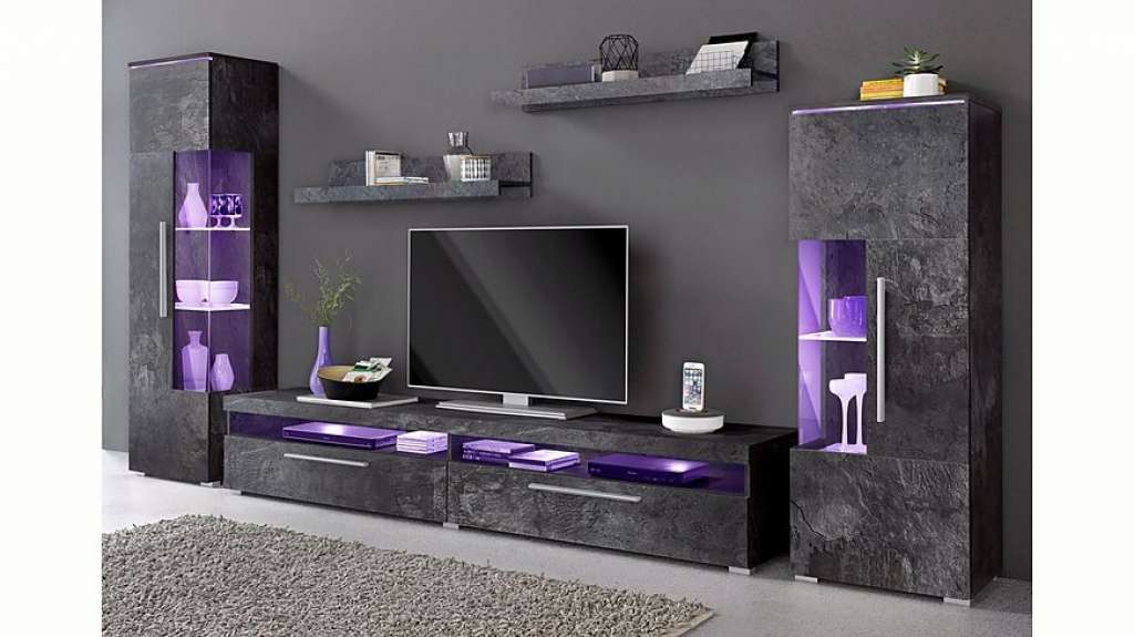 TRENDMANUFAKTUR Wohnwand, (Set, 5-tlg)