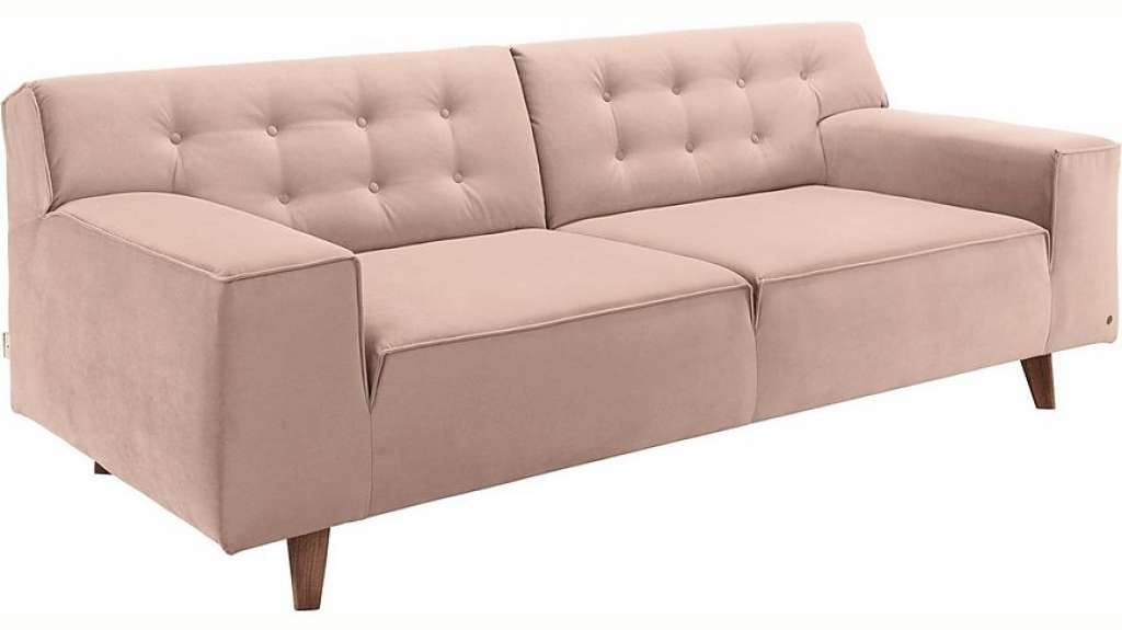 TOM TAILOR 2,5-Sitzer »NORDIC CHIC«, im Retrolook, Füße nussbaumfarben