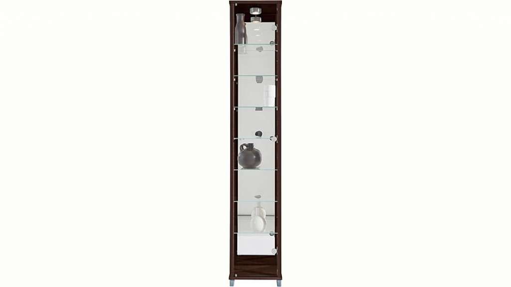 Vitrine, 1-türig mit Spiegelrückwand, 7 Glasböden