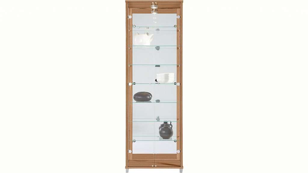 Vitrine, 2-türig mit Spiegelrückwand, 7 Glasböden