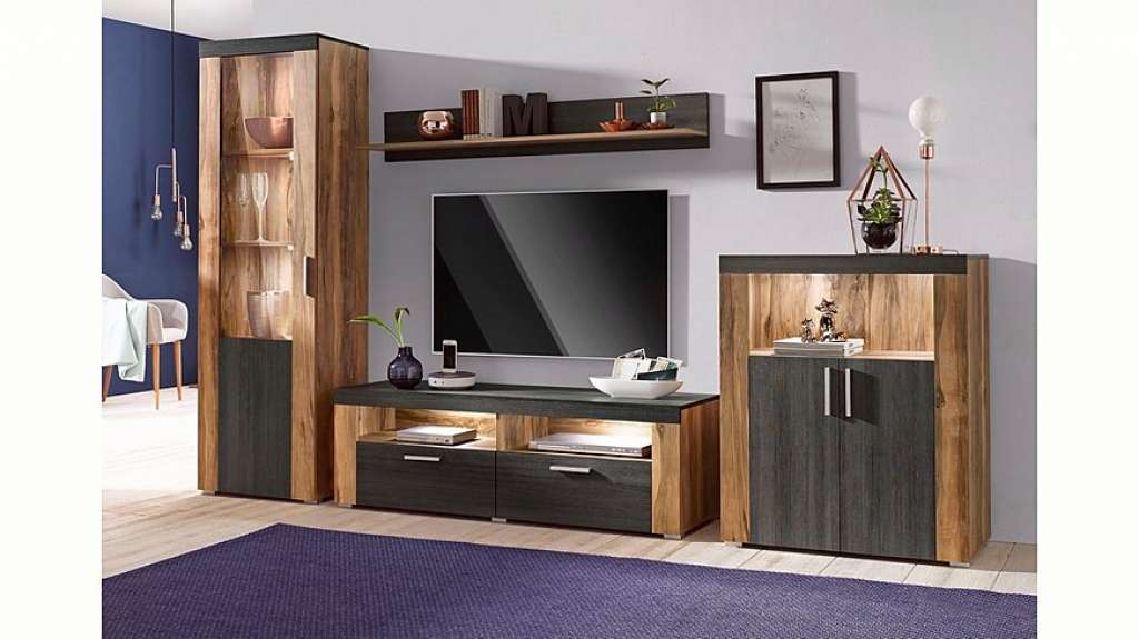 TRENDMANUFAKTUR Wohnwand, (Set, 4-tlg)