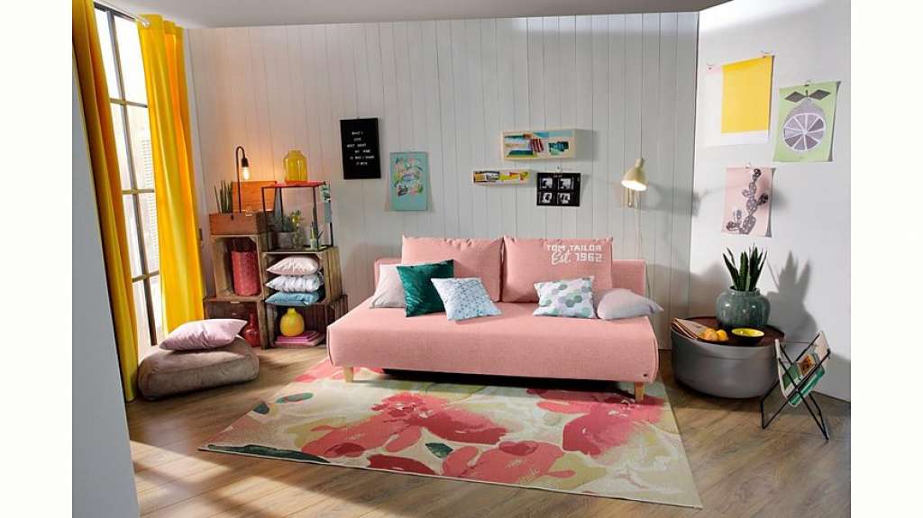 TOM TAILOR Schlafsofa »EASY SLEEP«, mit 2 Rückenkissen, Breite 198 cm, Matratzenbreite 140 cm