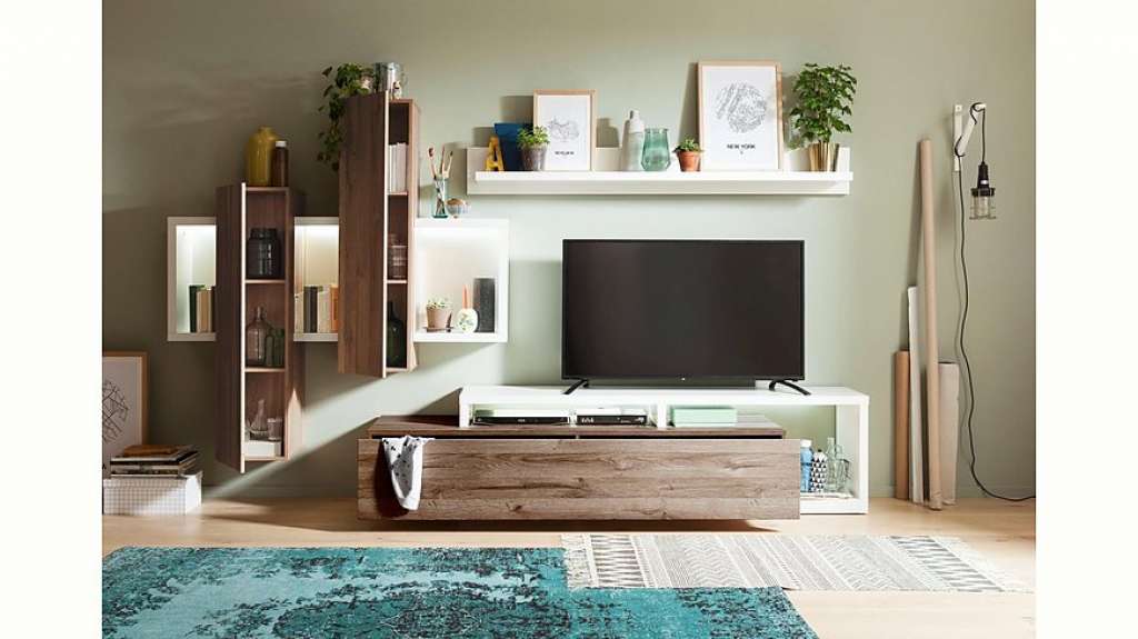 set one by Musterring Wohnwand »tampa«, (Set, 3-tlg), mit Beleuchtung für Hängekombi