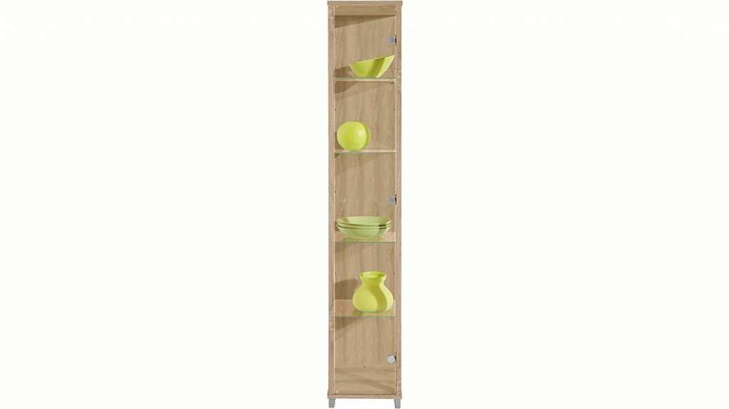 Vitrine, 1-türig, 4 Glasböden
