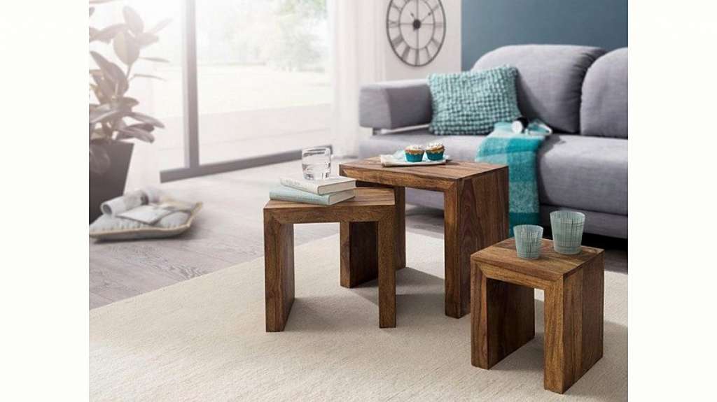 Home affaire Couchtisch »SAGUNA« (Set, 3 St), aus Massivholz im 3-er Set