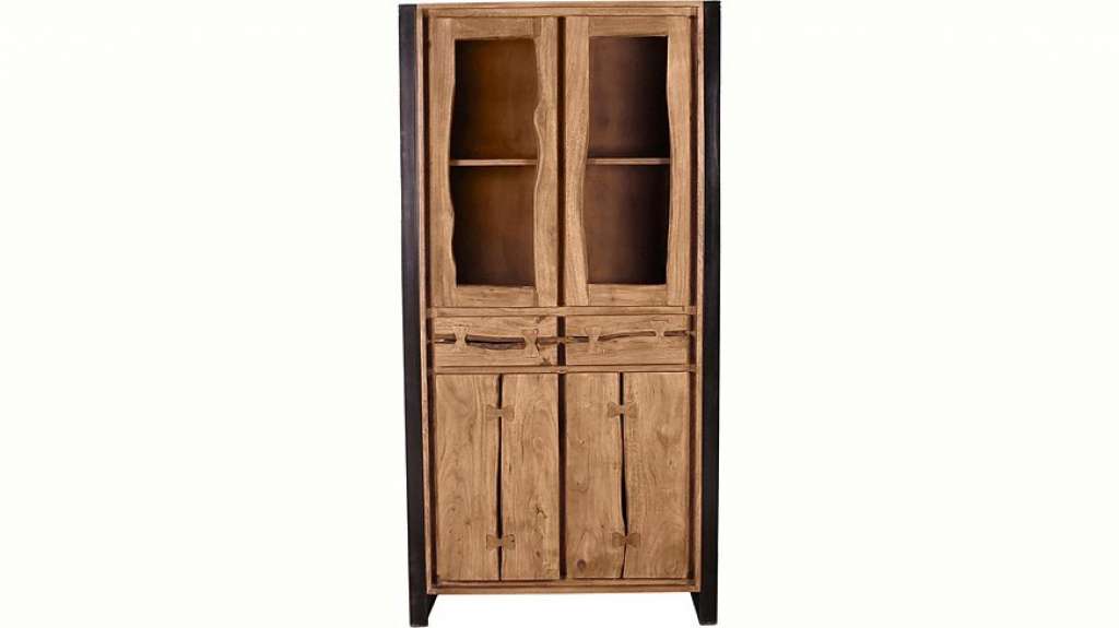 SIT Vitrine »Live Edge« aus Akazienholz, mit markanten Baumkanten in der Front, in zwei Breiten