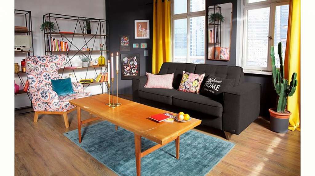 TOM TAILOR Schlafsofa »NORDIC SLEEP«, Füße Nussbaum, Breite 192 cm, Matratzenbreite 123 cm