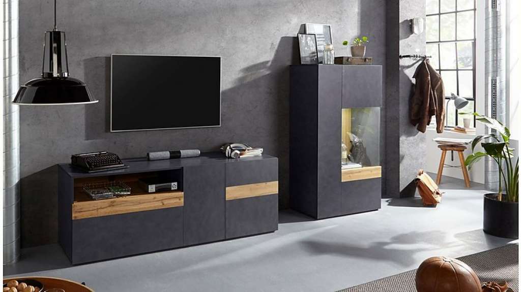 TRENDMANUFAKTUR Wohnwand »SILKE LIGHT«, (Set, 2-tlg)