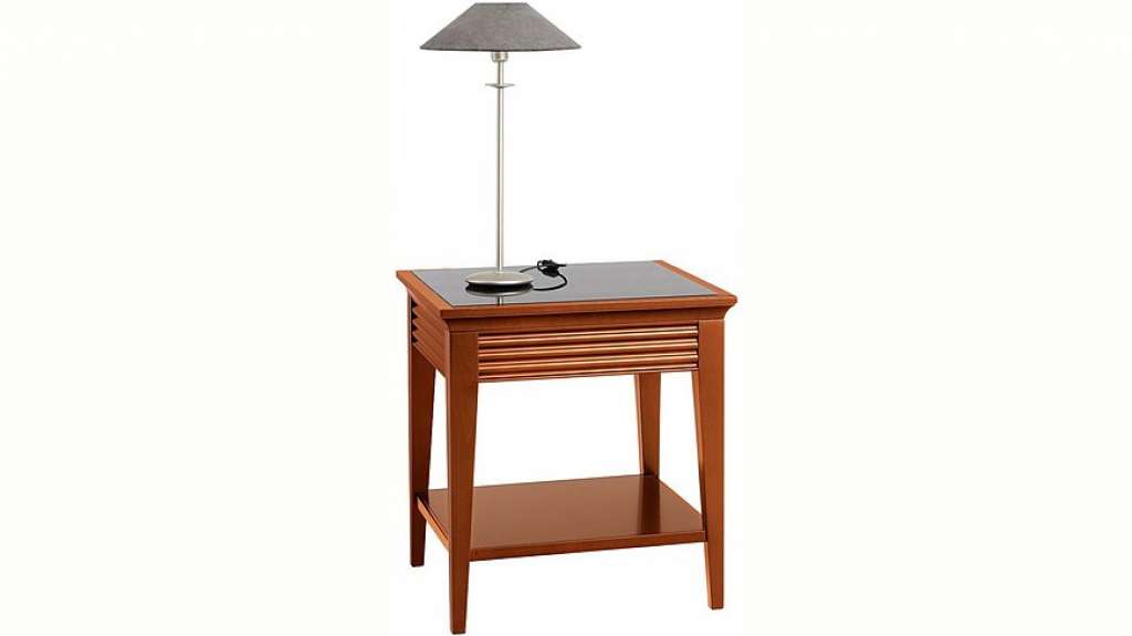 SELVA Beistelltisch »Luna«, Modell 3232, mit schwarz lackierter Glasplatte