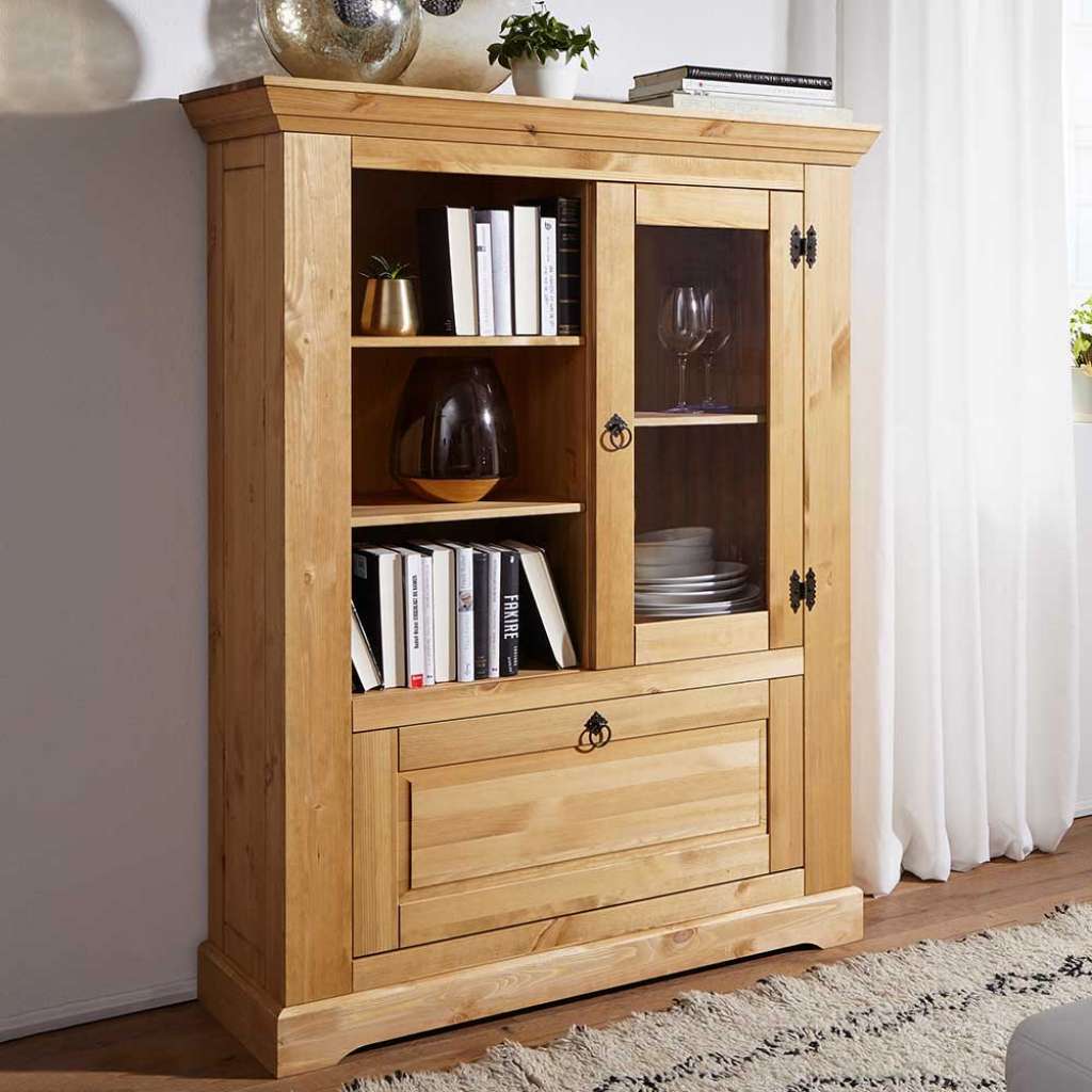 Wohnzimmer Highboard im Landhausstil Kiefer Massivholz