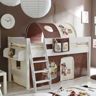 Kinderzimmer Bett im Piraten Design halbhoch