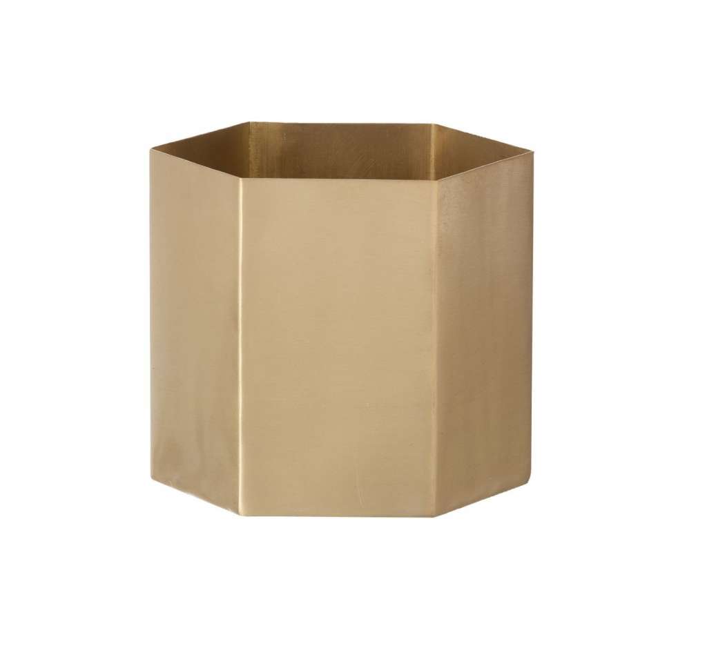 ferm LIVING - Hexagon Pot - Brass - S - outdoor
