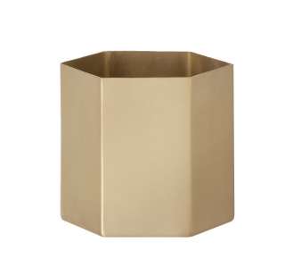 ferm LIVING - Hexagon Pot - Brass - L - outdoor