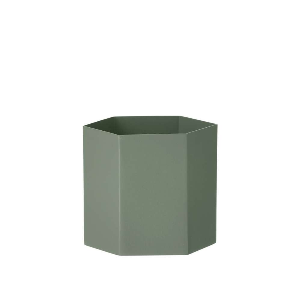 ferm LIVING - Hexagon Pot - Dusty Green - L - outdoor