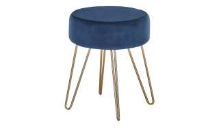Polsterhocker  Modica ¦ blau ¦ Maße (cm): H: 45,5 Ø: [34.5] Polstermöbel > Hocker - Höffner