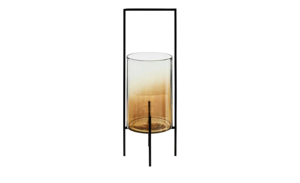 Windlicht ¦ braun ¦ Metall, Glas  ¦ Maße (cm): H: 48,5 Ø: [15.5] Dekoration > Laternen & Windlichter - Höffner
