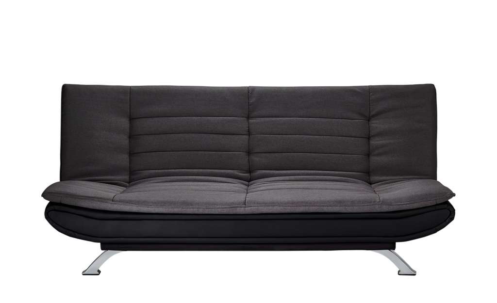 Schlafsofa schwarz/grau - Kunstleder/Webstoff Melissa ¦ grau ¦ Maße (cm): B: 193 H: 87 T: 97,5 Polstermöbel > Sofas > Einzelsofas - Höffner