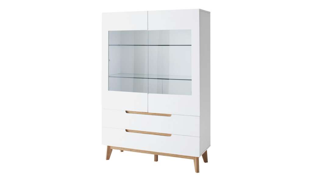 Vitrine  Casoria ¦ weiß ¦ Maße (cm): B: 107 H: 158 T: 40 Kommoden & Sideboards > Vitrinen - Höffner