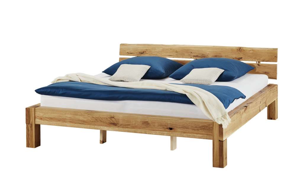 Woodford Balkenbett 200x200 - Massivholz - Wildeiche Asta ¦ holzfarben ¦ Maße (cm): B: 222 H: 82 T: 223 Betten > Futonbetten - Höffner