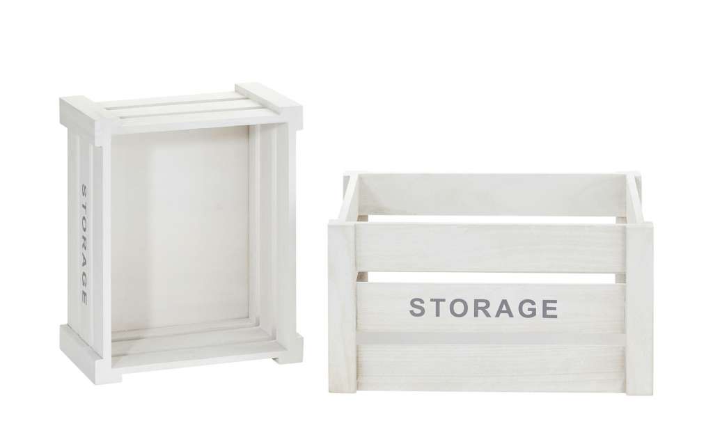 2er Set Aufbewahrungskiste  Storage ¦ weiß ¦ Paulownia ¦ Maße (cm): B: 28 H: 18,5 T: 35 Aufbewahrung > Körbe - Höffner