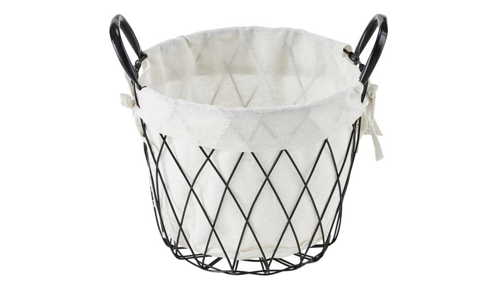 Metallkorb mit Stoffeinsatz ¦ schwarz ¦ Maße (cm): H: 20 Ø: [25.0] Aufbewahrung > Körbe - Höffner