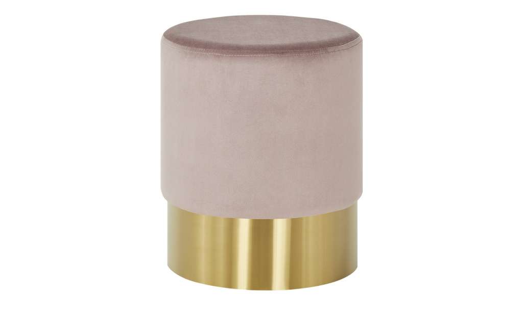 Samt-Hocker  Hanni ¦ rosa/pink ¦ Maße (cm): H: 42 Ø: [35.0] Polstermöbel > Hocker - Höffner