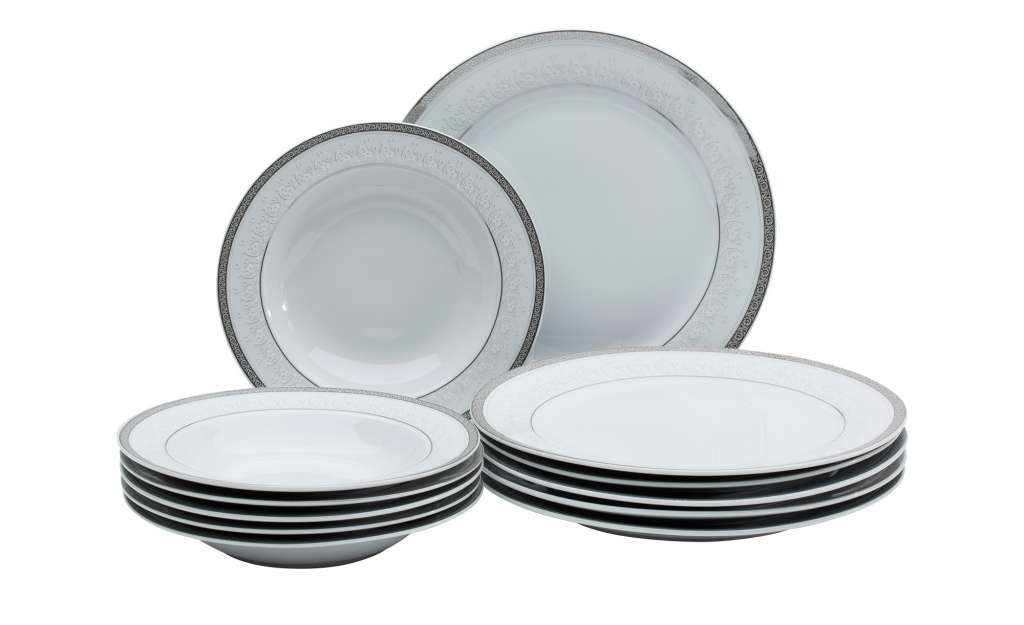 KHG Tafelservice 12-teilig  Cino ¦ weiß ¦ Porzellan Geschirr > Geschirrsets > Tafelservice - Höffner