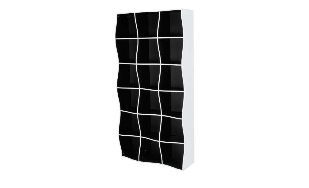Regal  Curve ¦ schwarz ¦ Maße (cm): B: 90 H: 180 T: 30 Regale > Bücherregale - Höffner