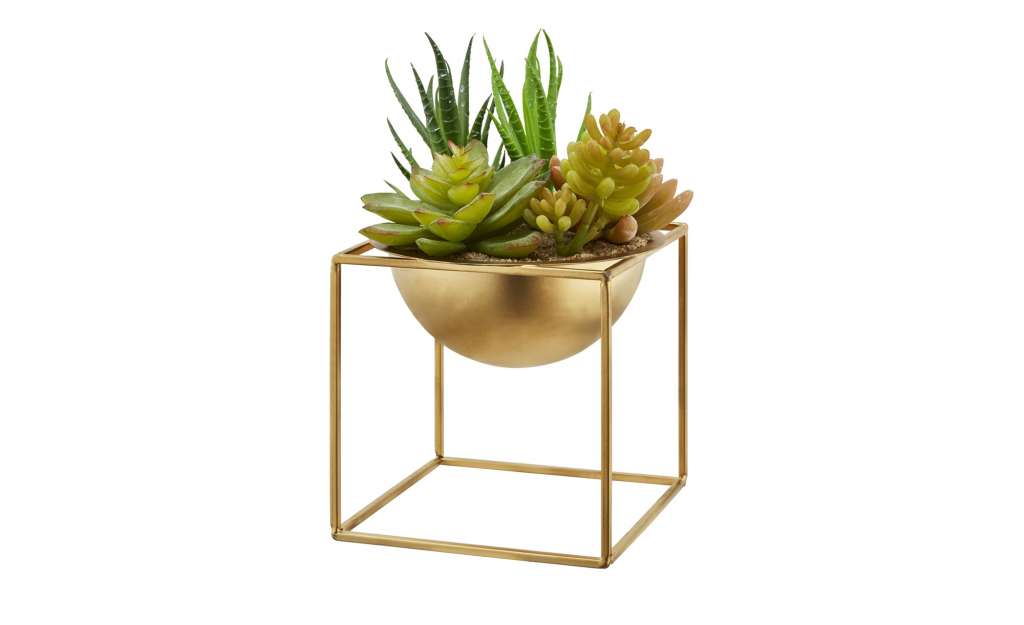 Kunstblume auf Metallständer ¦ gold ¦ Metall, Kunststoff ¦ Maße (cm): B: 13 H: 23 T: 13 Dekoration > Kunstblumen - Höffner