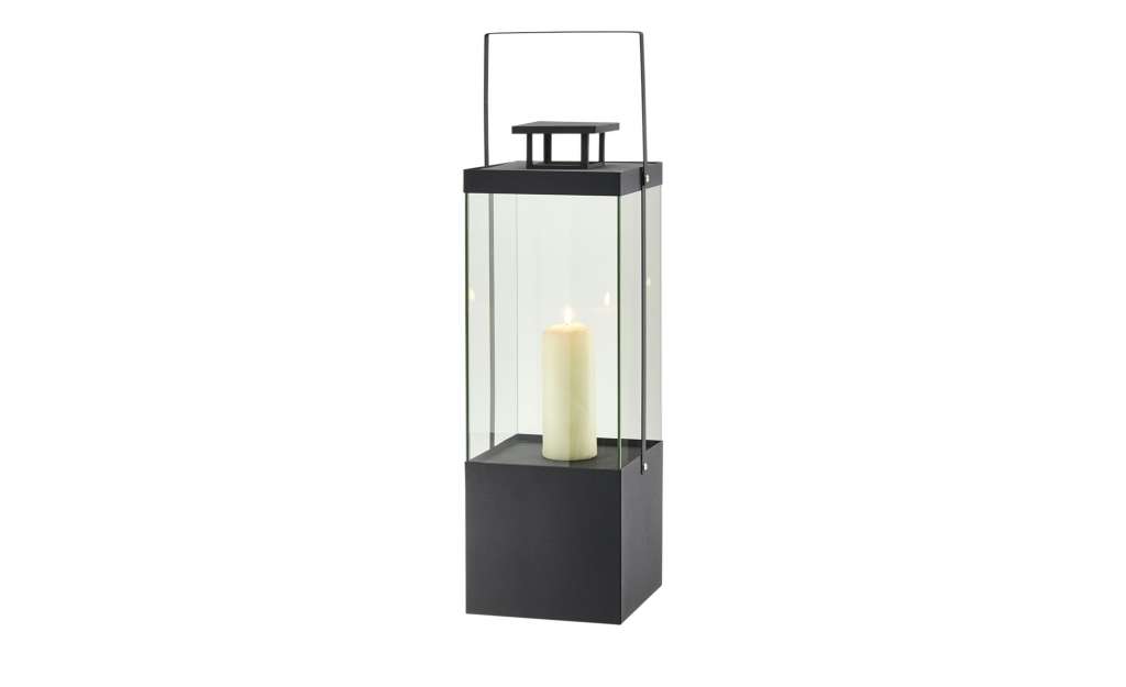 Metalllaterne ¦ schwarz ¦ Glas , Metall ¦ Maße (cm): B: 21,5 H: 62,3 T: 20,2 Dekoration > Laternen & Windlichter - Höffner